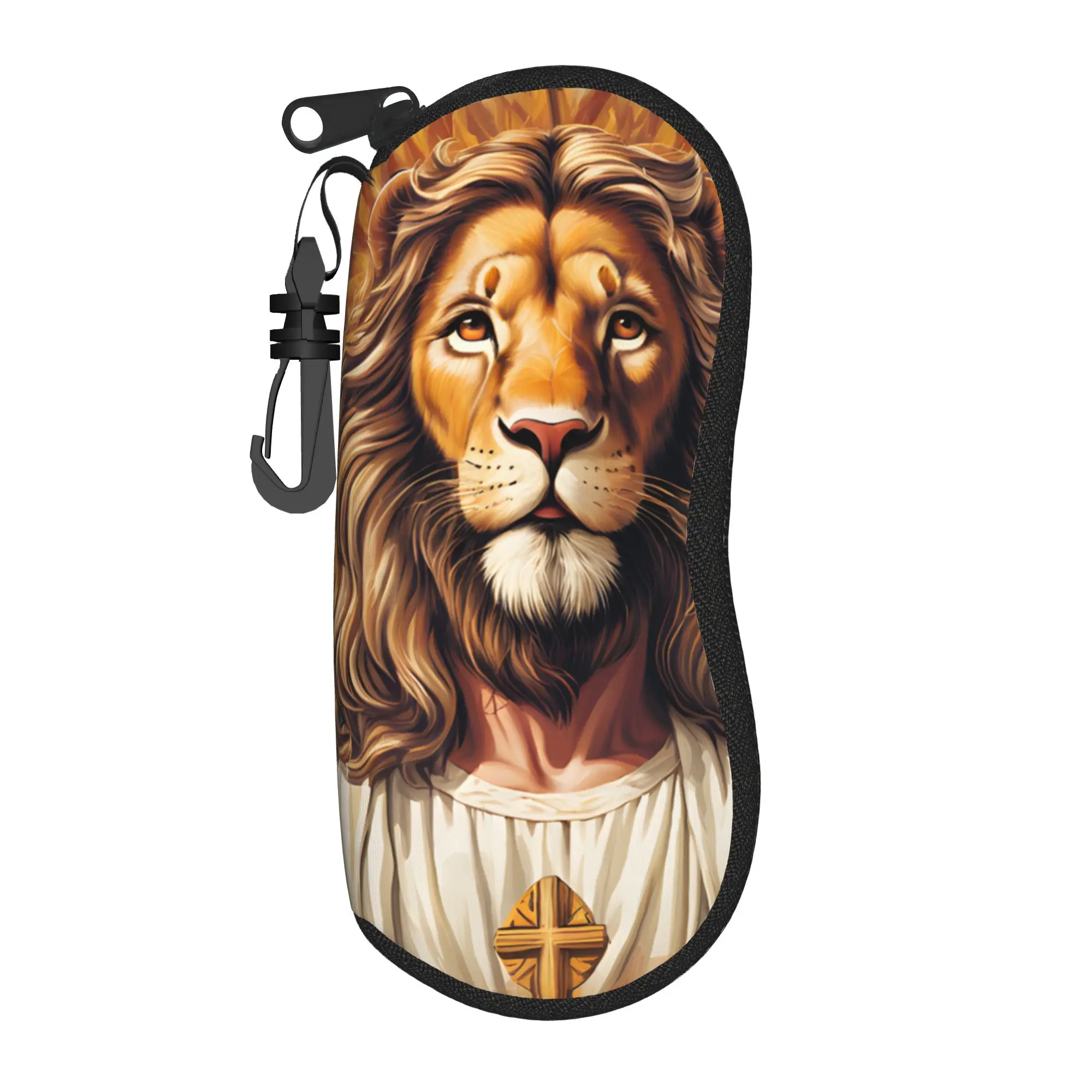 Lion of Judah Cross Jesus Christ Glasses Case Gift For Girl Boy  Box  Reading Storage Box Print Glasses Box