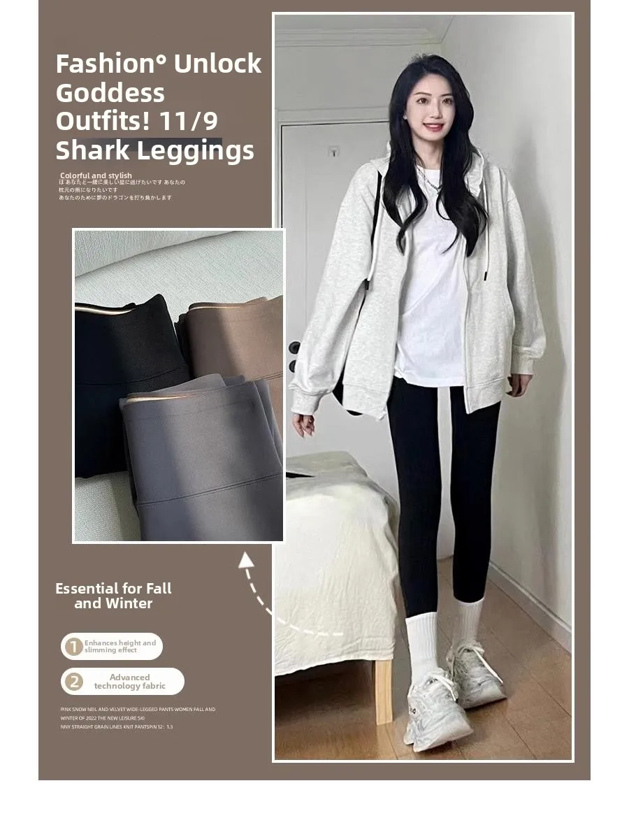 Comfortable Fce Lined arkskin Yoga Pants Women's Base Layer Trousers Tight Fit Warm Cotton Pants Autumn Winter Faion