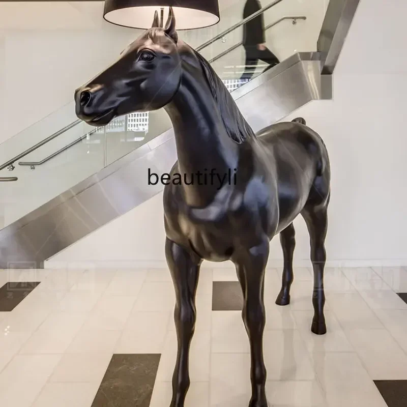 

Nordic Style Home Decoration Sculpture Horse Floor Lamp Hotel Office Light Luxury Crafts Ornaments