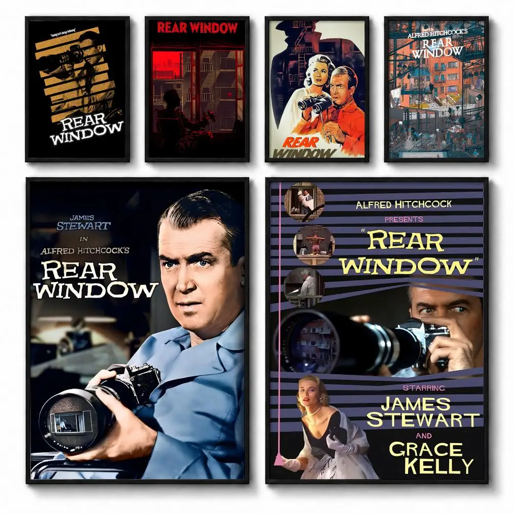 Alfred Hitchcock Movie Rear Window Poster Self-adhesive Art Waterproof Paper Sticker Coffee House Bar Room Wall Decor