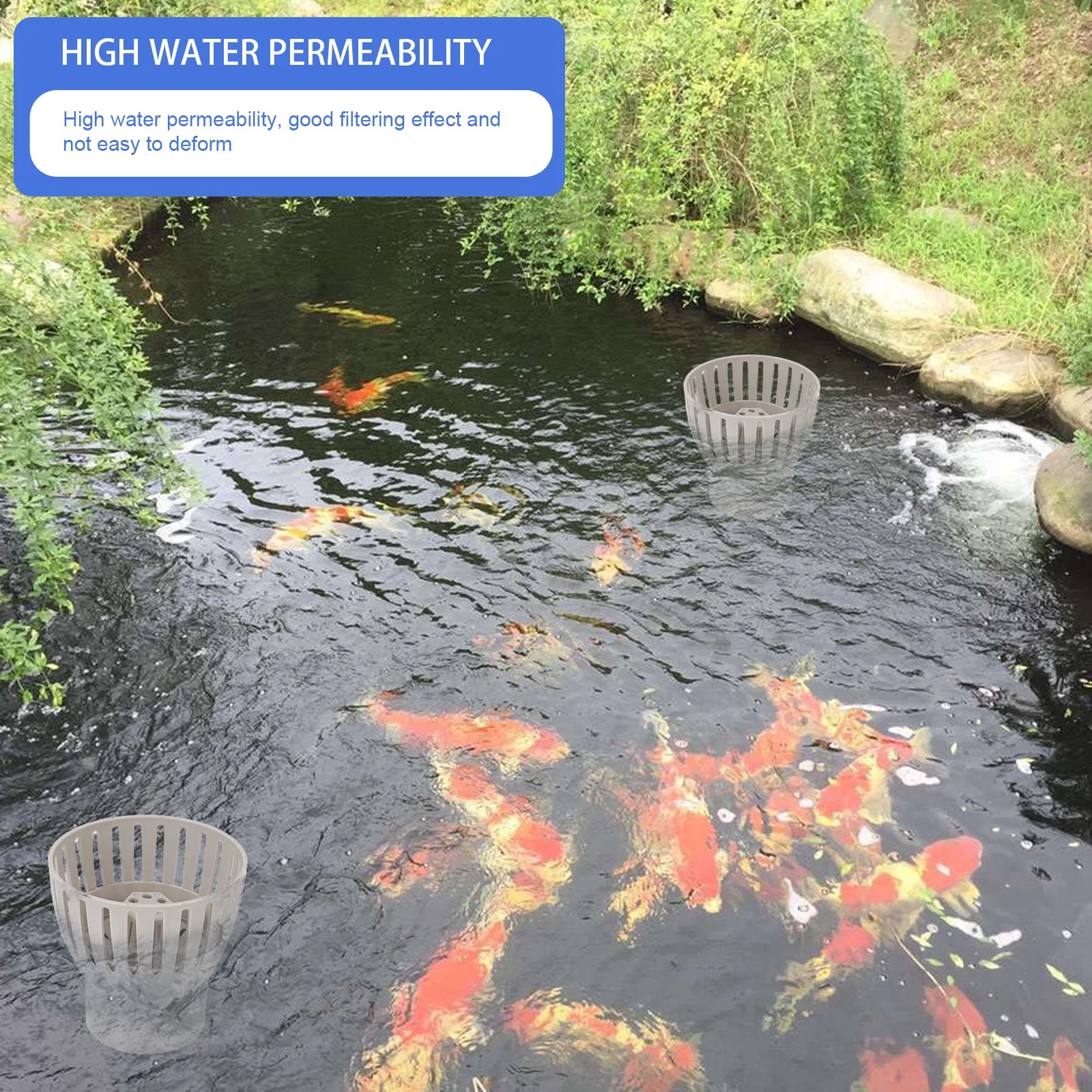 

1 pc Filter Drain Control Skimmer Leaf Collector Garbage Removal Water Permeable Cover Pond Purification Device Drain Garbage