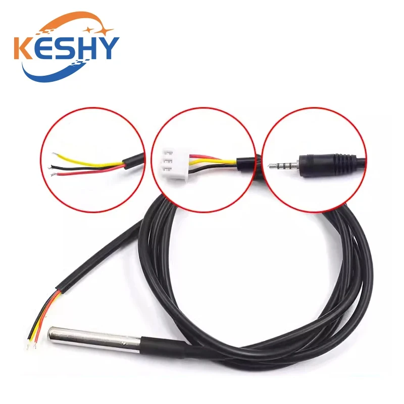 DS18B20 Digital Temperature Sensor Probe Water Temperature Detection Line Stainless Steel Package Waterproof Type DS18B20