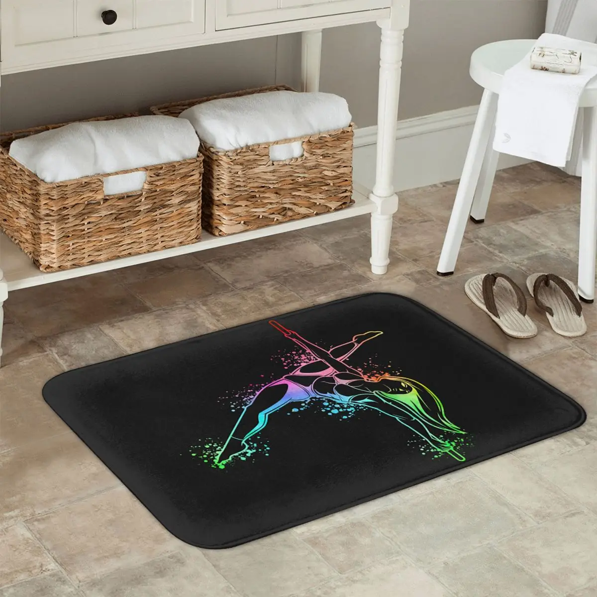 Colorful Workout Pole Dance Fitness Doormat Kitchen Entrance Home Floor Mat Non-slip Carpet Rug for Living room Footpad Mats