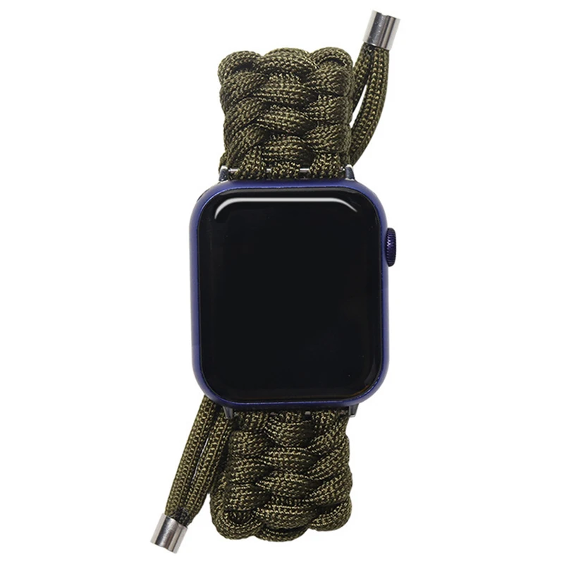 Nylon Woven Strap For Apple Watch Band 7 41mm 45mm Paracord Wrist Watch For iWatch SE654 40mm 44mm 38mm 42mm Sport Bracelet Band