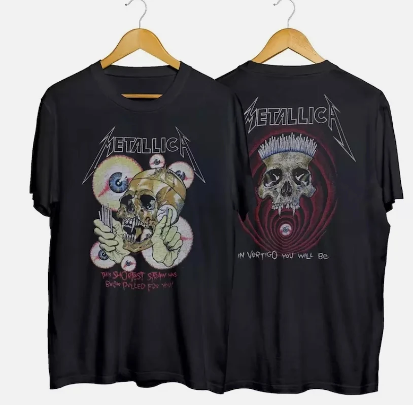 Metallica and justice for all t-shirt heavy metal t-shirt adult men's black new band singer t-shirt