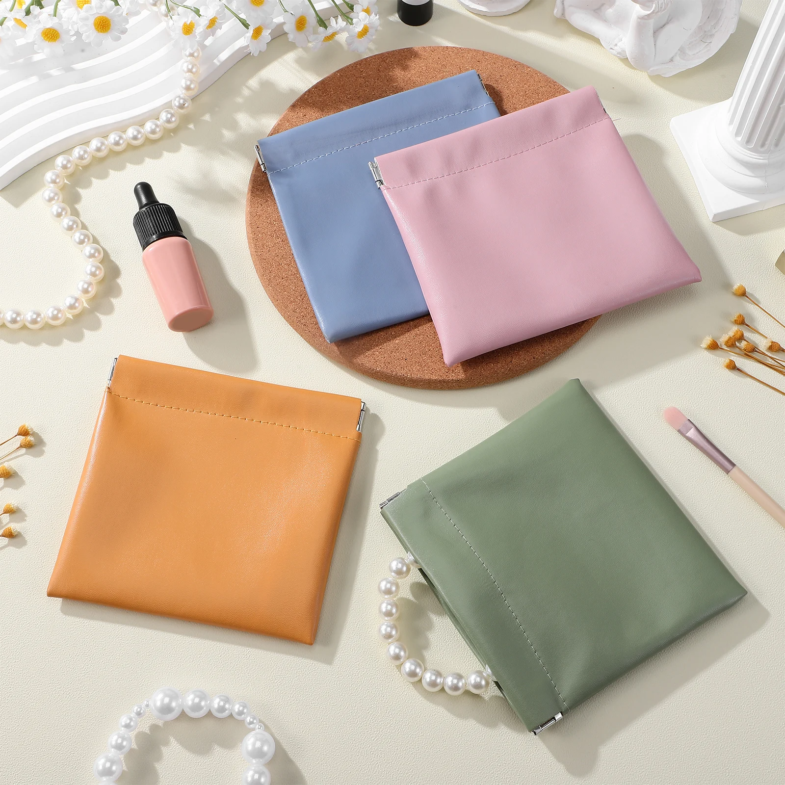 

4 pcs Waterproof Bag Large Capacity Foldable Travel Organizer Mini Makeup Pouch Purse Bags Storage TPU