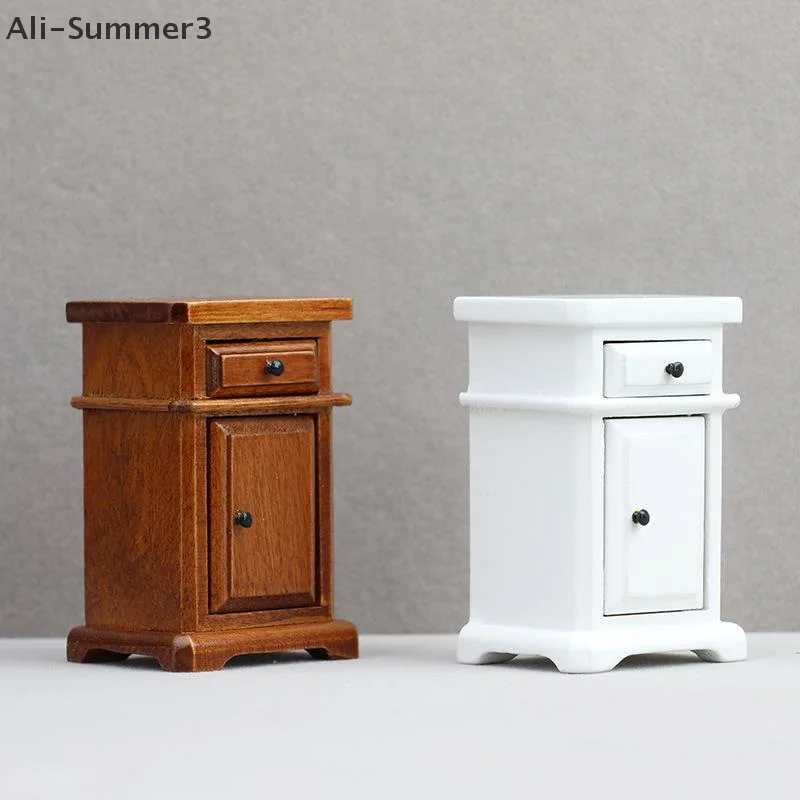 1:12 دمية مصغرة غرفة نوم السرير الجدول الأثاث نموذج المنزل ديكور لعبة بيت الدمية الملحقات