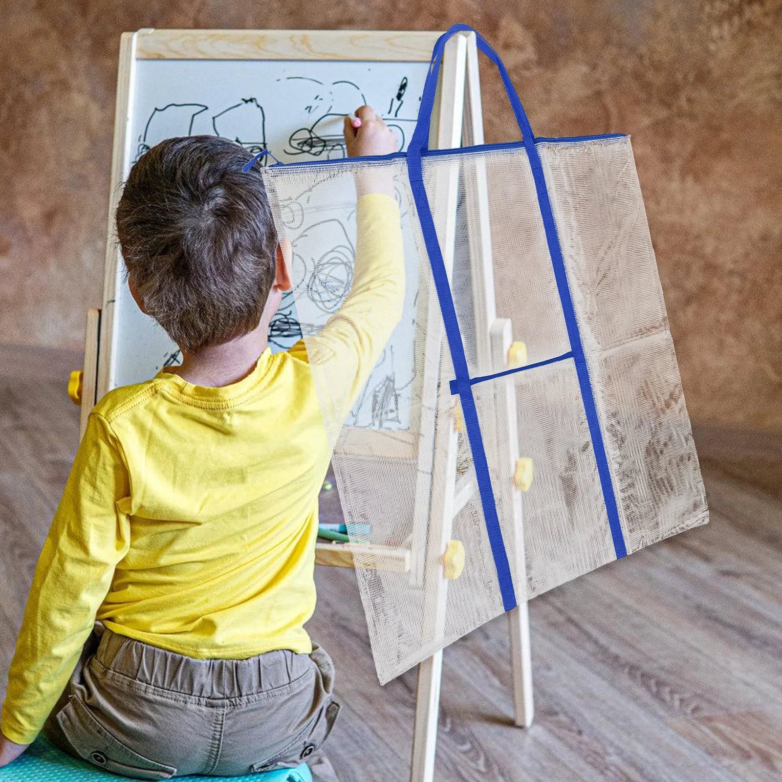 

Art Work Storage Bag Transparent Drawing Board Pouch with Handles Waterproof PVC Material Sturdy Portfolio Case for Canvas