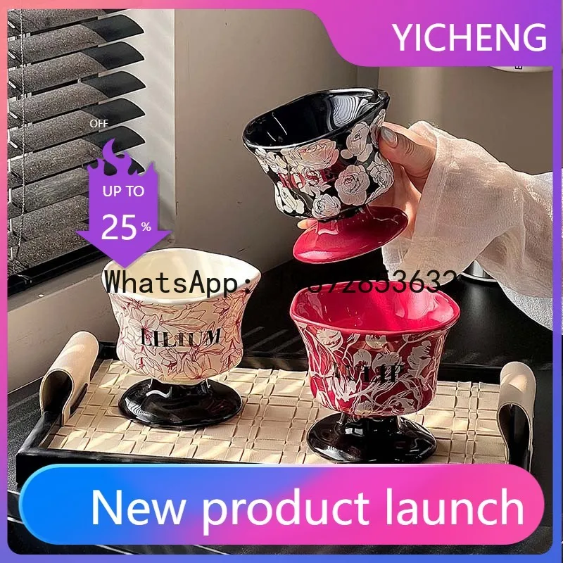 

WD's new light luxury high-end casual cup multi-purpose tea drinking set high-temperature fired underglaze color ceramic