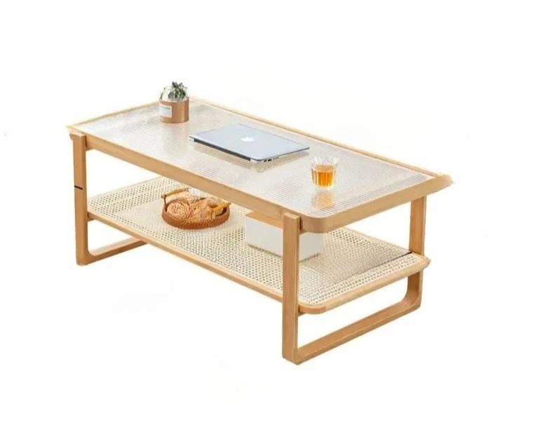 

Деревянный журнальный столик для гостиной, современный прямоугольный журнальный столик из ротанга, патио, деревенский стол Basse Ronde De Salon, мебель для домашнего бара