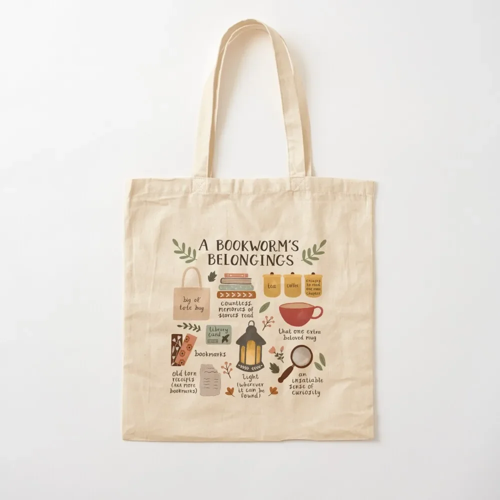 A Bookworm's Belongings Tote Bag supermarket folding bag custom woman shopper women