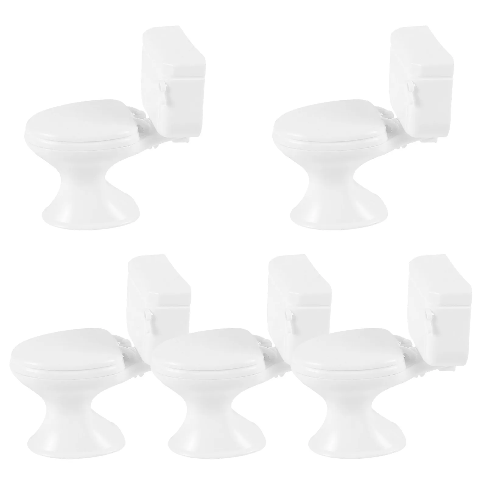 

5Pcs Dollhouse Miniature Toilet Accessories Realistic Mini Toilet Models Mini Bathroom Furniture Decor Bathroom Furniture