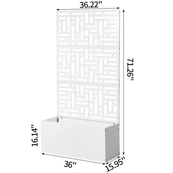 70-Inch Height Metal Garden Bed with Trellis Planter Box for Climbing Plants & Vegetables Flower Pots & Planters