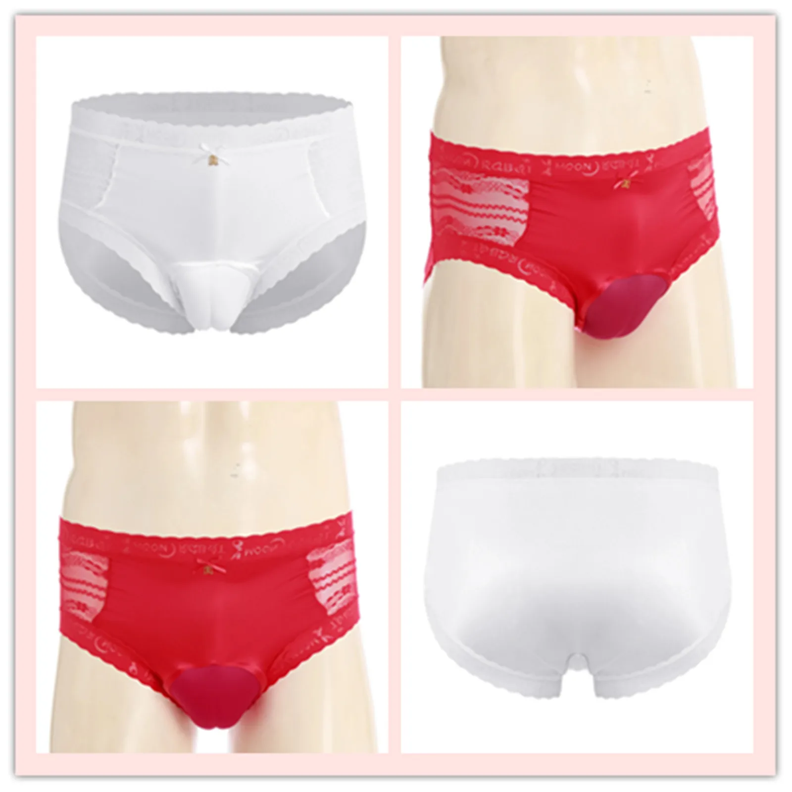 

Mens Lingerie Transvestite Drag Queen Sissy Underwear Briefs High Waist Floral Lace Satin Hiding Contour Sexy Panties Underpants