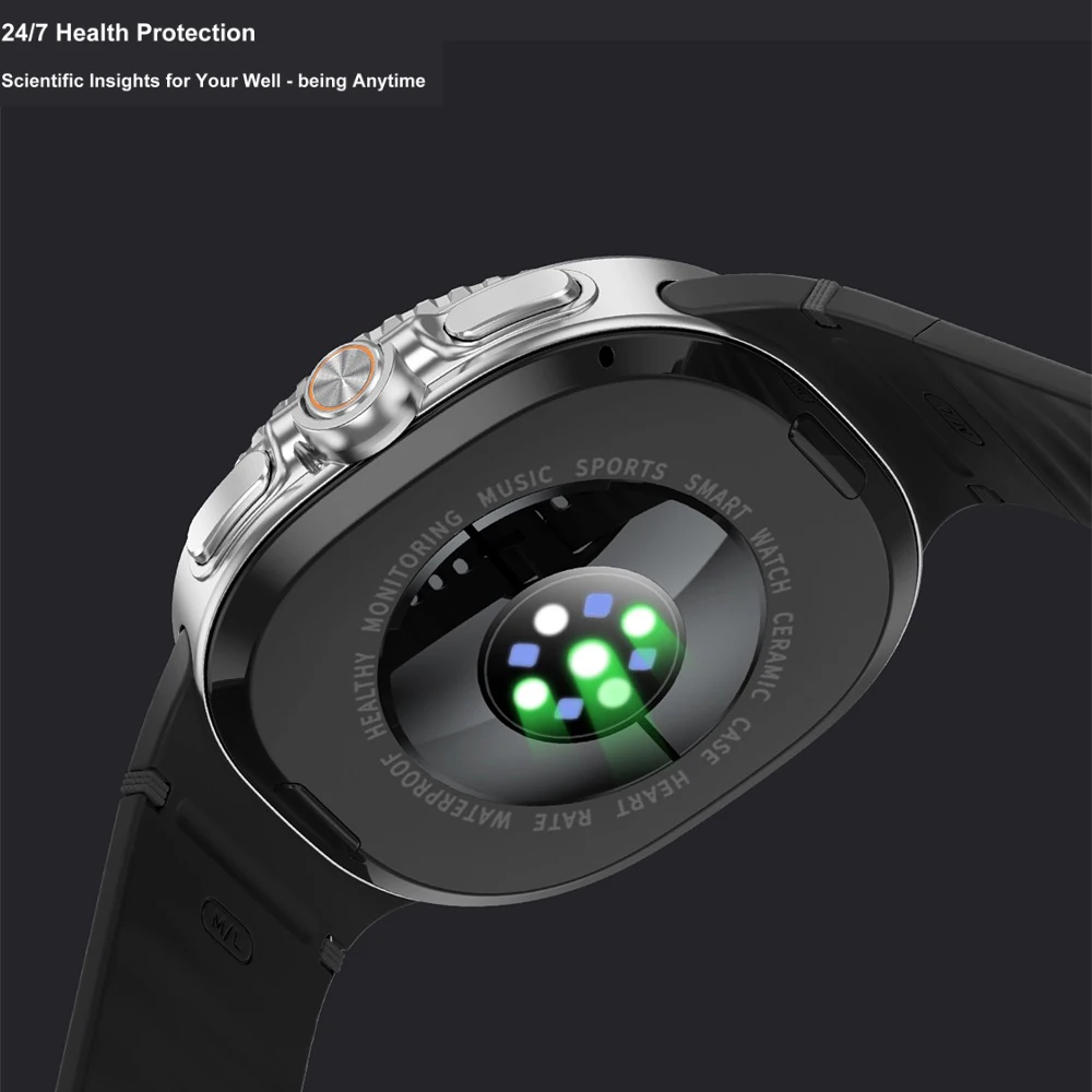 Jam Tangan Pintar Luar Ruangan Jam Tangan Panggilan Gigi Biru NFC Jam Tangan Pintar Tahan Air Denyut Jantung Asisten Suara Gelang Musik Olahraga Kebugaran