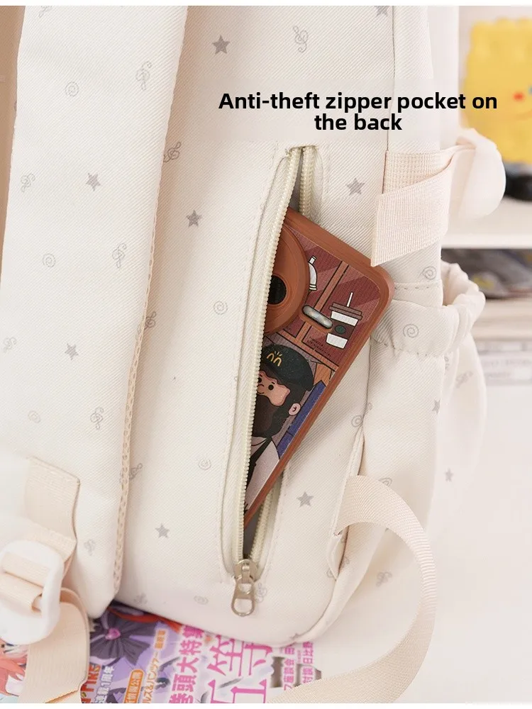 透明なインスタイルのラップトップバックパック、学生、ティーンガールズ、スクールバッグ、コンピューターバッグ、二次バーベキュー、オールマッチナイロン素材