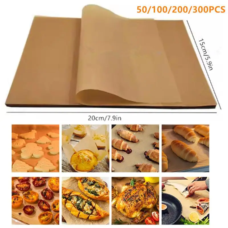 Parchment Paper Baking Sheets Non-Stick Precut Baking Parchment Baking Paper Will Not Curl Burn Wax Paper Air Fryer Baking Paper