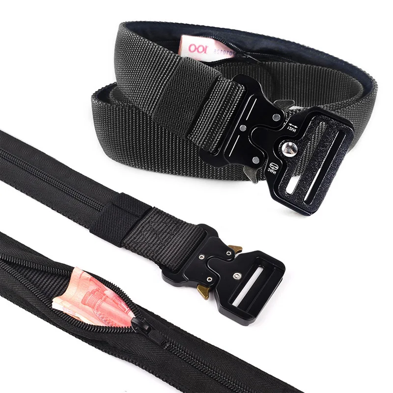 Automatic Buckle Anti Theft Cash Belt Waist Bag Travel Hidden Money Belt Wallet Waist Pack Men Anti Diefstal Tactical Belt Strap