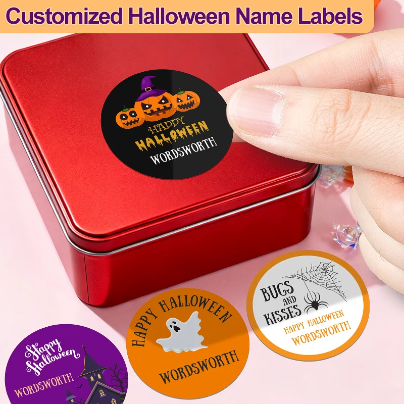 

Personalized halloween stickers - Custom Name Tags for Water Bottles, Gift Boxes, Halloween Crafts & Office Supplies‌