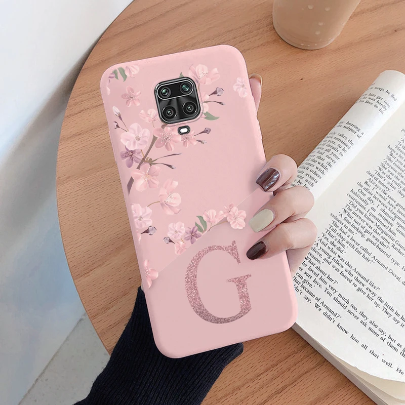 Für Redmi Note 9 Pro Max 9S Telefon Fall Rosa Blumen Anfangsbuchstabe A Bis Z Silikon Weiche Rückseitige Abdeckung für Redmi Note 9 Pro Alphabet – Detail 26