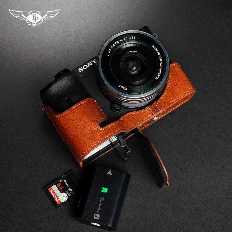 for Sony A6600 Only High Quality Handmade Genuine Leather Camera Case Bag Body BOX