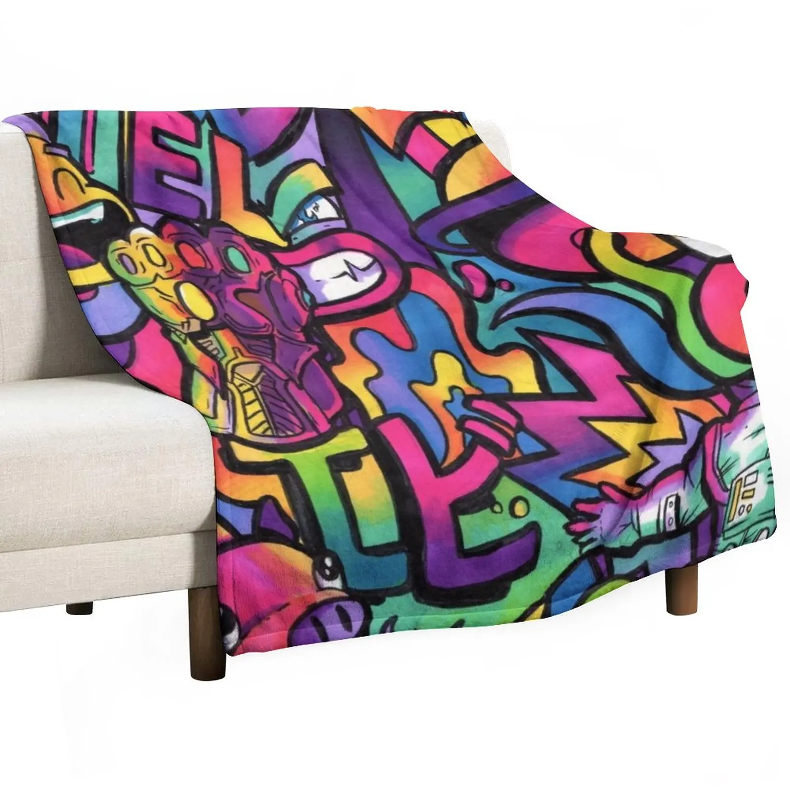 C H A M E L E O N // Copic Marker Doodle Throw Blanket Shaggy Blanket Multi-Purpose Camping Blanket Custom