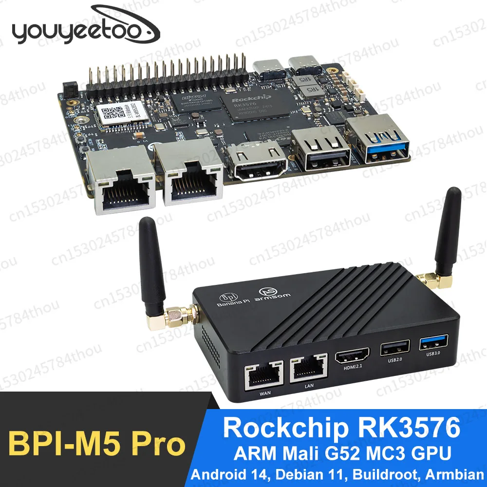 

Banana Pi BPI-M5 Pro Single Board Computer Rockchip RK3576 Development Boards Support Android 14,Debian 11,Buildroot,Armbian