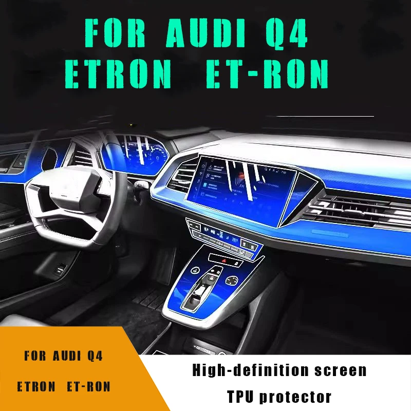 For Audi Q4 ETRON  ET-RON Car Interior Door Center Console Media Dashboard Navigation TPU Anti-scratch Protector Film