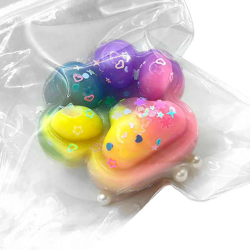 1PC Regenboog Kat Poot Squeeze Speelgoed kinderen Gelukkig Zintuiglijke Rekwisieten Kawaii Leuke Trage Rebound Decompressie Speelgoed Verjaardagscadeau