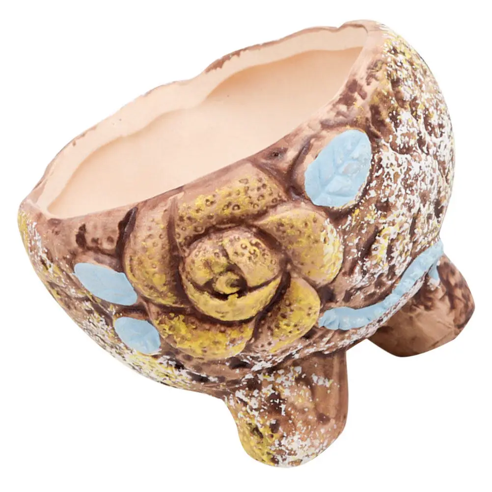 Creative Ceramic Succulent Planter Hand-Painted Terracotta Mini Flower Pot for Indoor Plants Herb Cactus Fairy Garden Decor Gift