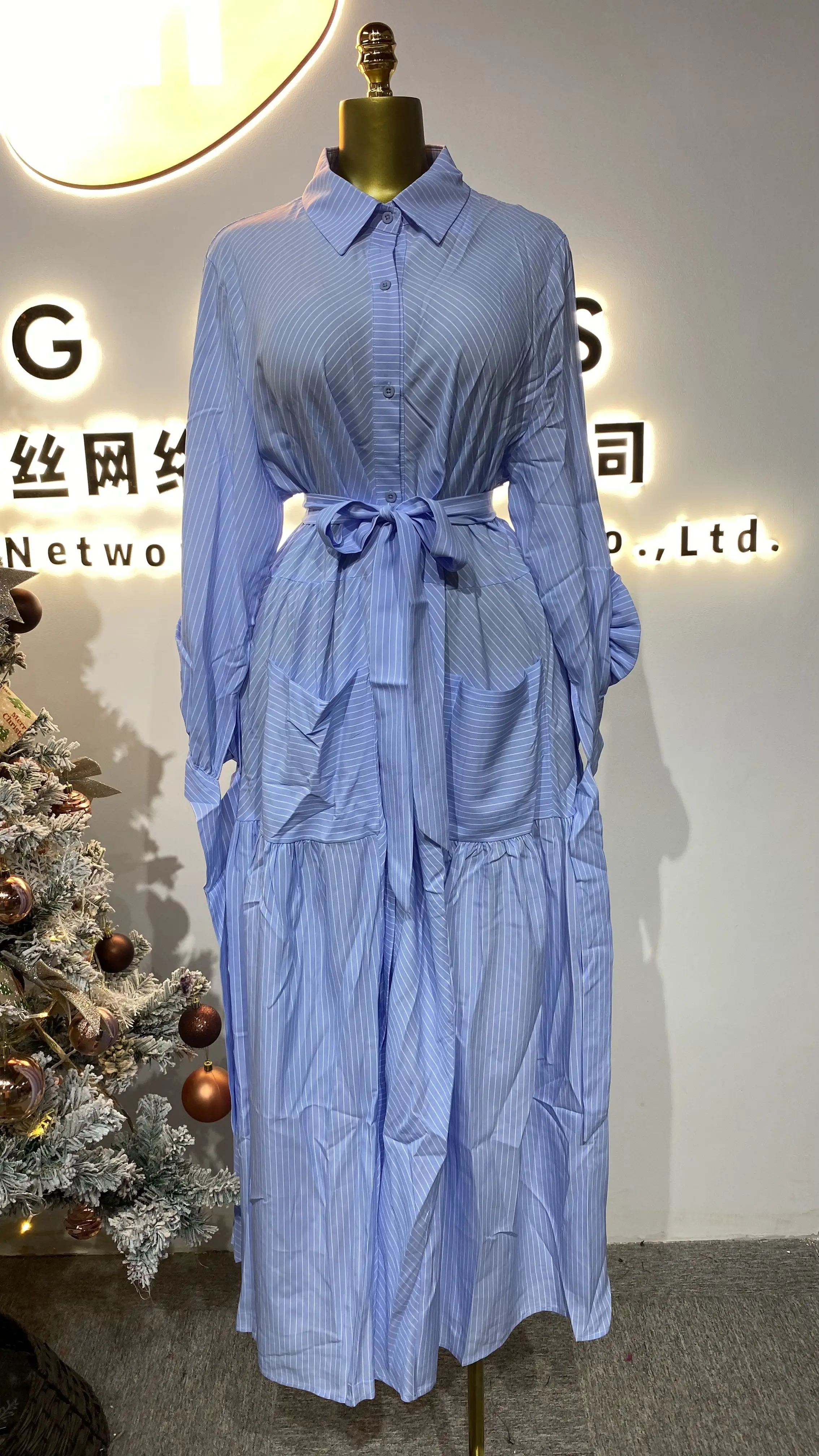 

2022 Fall Roman Tunic Casual Women's Empire Stitching Lace Dress-GZMM168