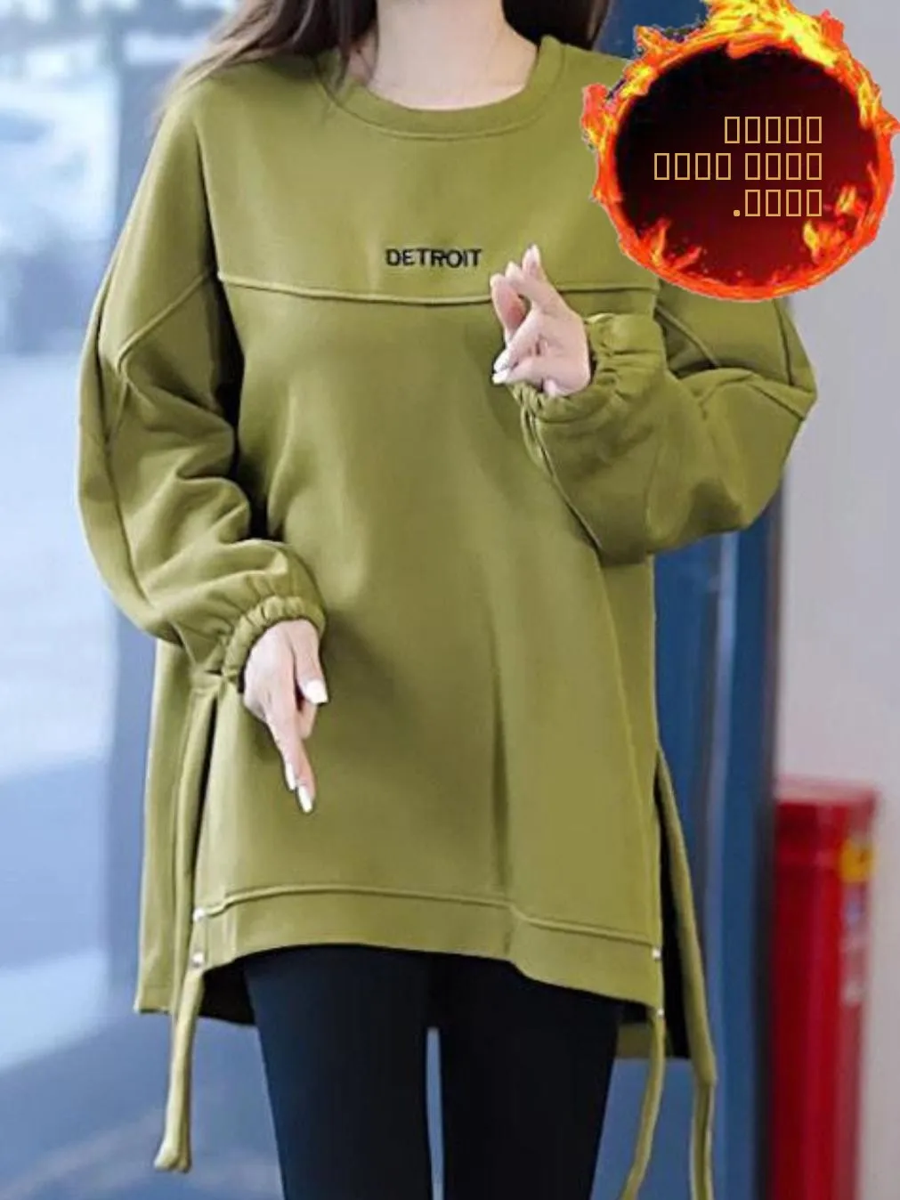 

Women's Mid-Length Hoodie 2025 Spring Autumn Winter New Sle Butt Cover Casual Faion Thiened Fce Loose Fit round Ne...