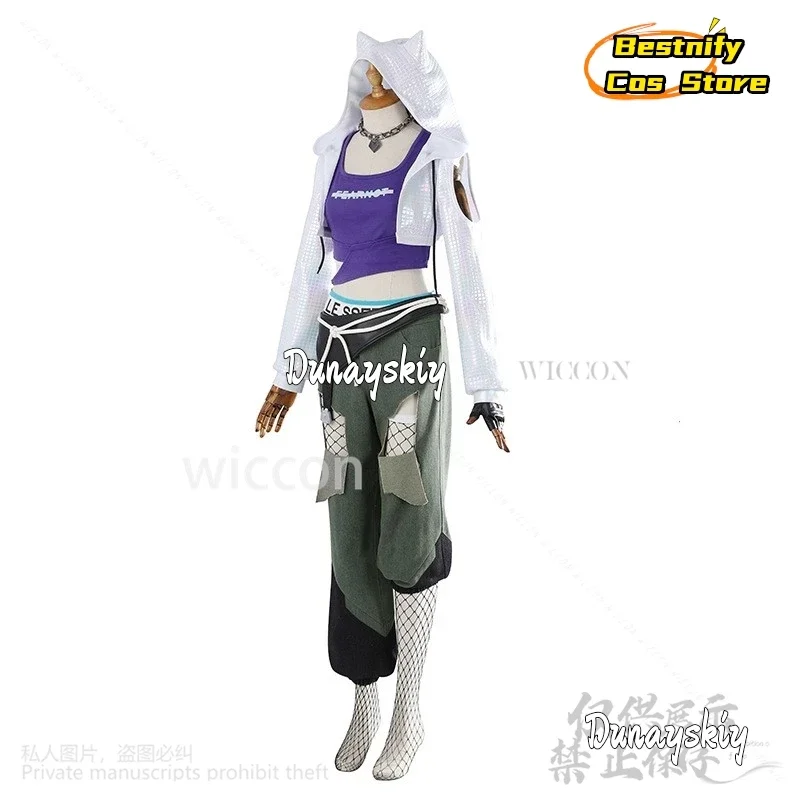 أزياء CosplayGame OWw التأثيرية Ashe أنيمي Kpop Idol الفتيات سترة السراويل معطف قبعة حزام Jirai Kei الفتيات الهيب هوب كسر البدلة Placakеее