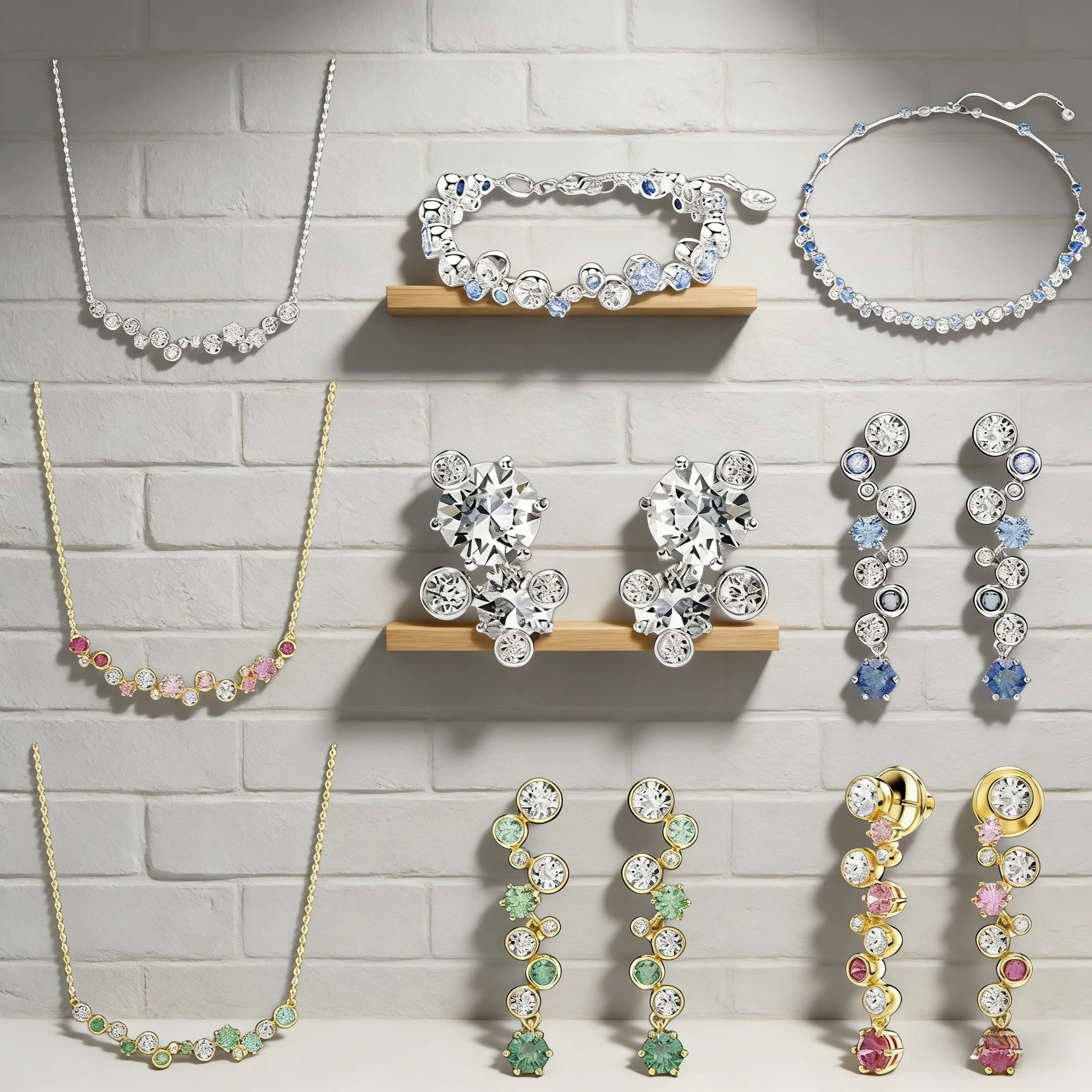 

2025 New Hot Selling Women's Luxury Sparkling Zircon Jewelry Set Elegant Fashion Declaration Accessories DailyWearPartyEssential