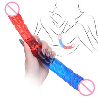 Double Head Two Colors Realistic Dildo Long Anal Play for Women Couple Ended Dildo Flexible Big Penis Adult Sex Toy for Lesbian