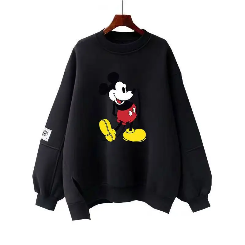 

Fashion Sweatshirt Women Harajuku Mickey Pattern Cartoon Printing Casual Loose Tops Female Harajuku Hoodies Woman's clothings