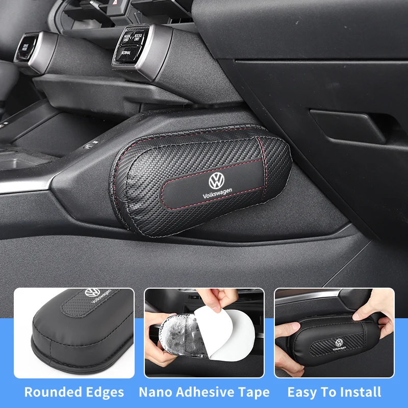 Car Knee Pad Leather Thigh Support Cushion Leg Pillow Auto Accessories For Volkswagen VW Tiguan CC Jetta Polo Golf Passat