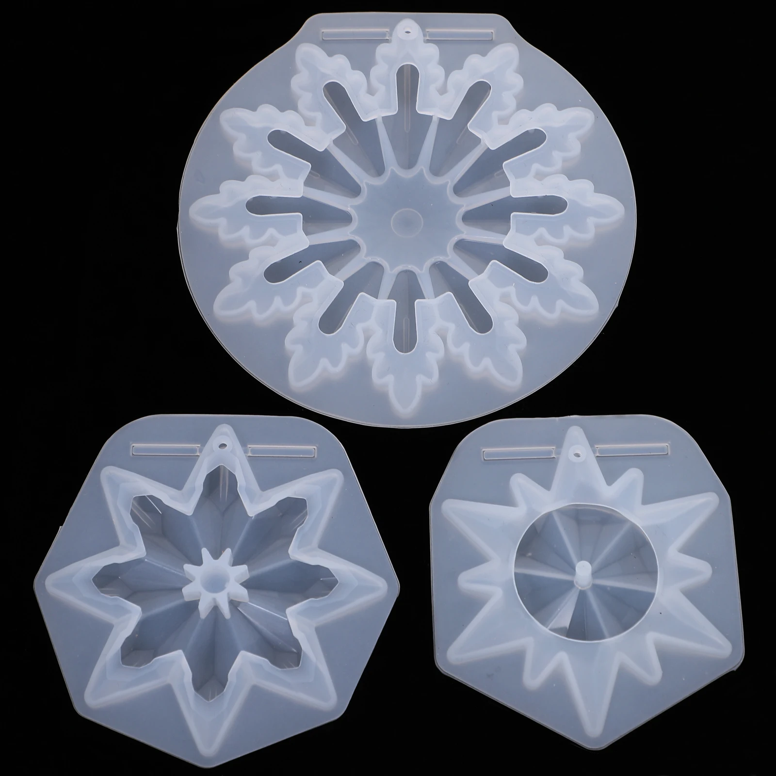 

3PCS Snowflake Silicone Pendant Mold Durable Silicone DIY Crafts Reusable Jewelry Accessories Snowflake Pendant Mold Parts