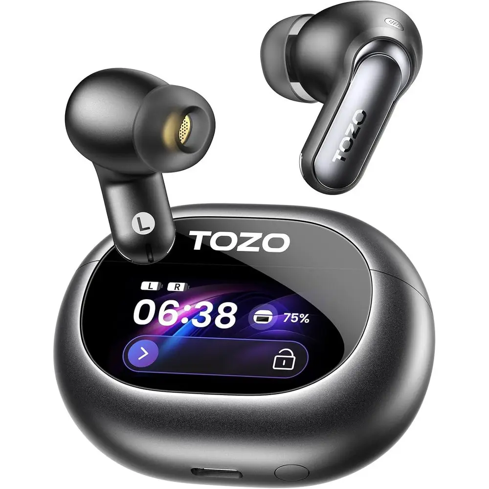 Pro Active Noise Cancelling Wireless Earbuds with Smart Touch, LDAC Audio, Stereo Bass, 6 Mic AI Calls, 80H Playtime, IPX8 Water