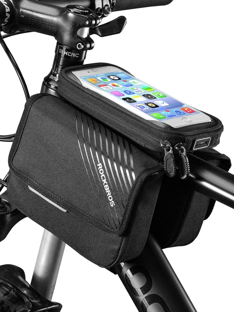 Locke Brothers Bicycle Bag Mobile Phone Touch Screen Car Front Upper Pipe Mountain Bike Saddle  Riding Equipment Acce