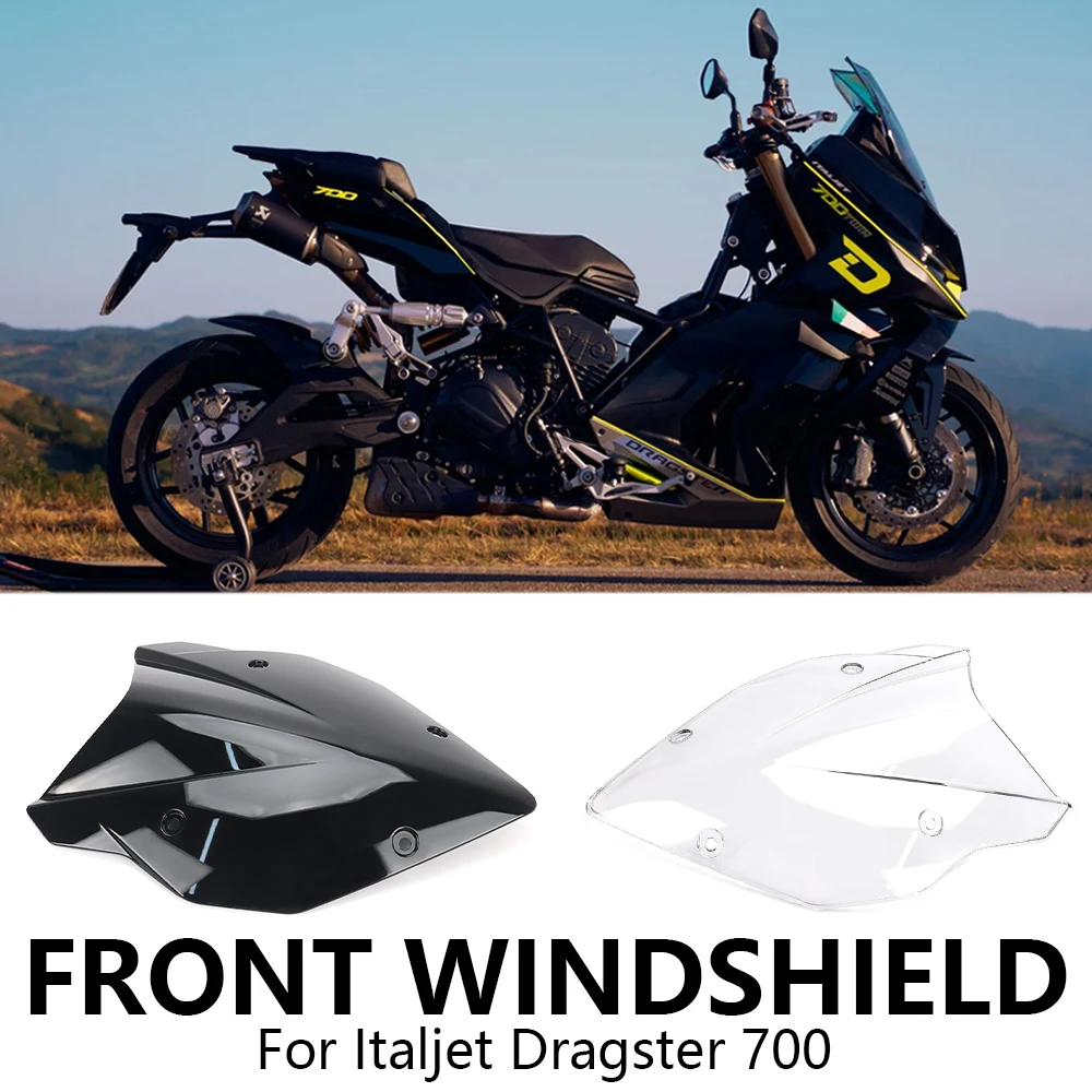 Pour Italjet Dragster 700 Nouveaux accessoires de moto Pare-brise avant Déflecteurs de vent Carénage PC Noir Transparent Kit