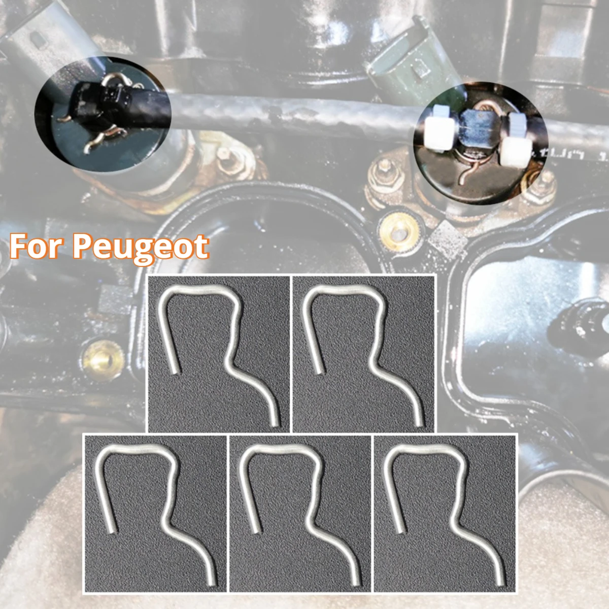 Car Diesel Fuel Injector Pipe Return Clip Clamp Common Rail Replacement Kit For Peugeot 1007 2005-2009 107 206 207 307 406 Boxer