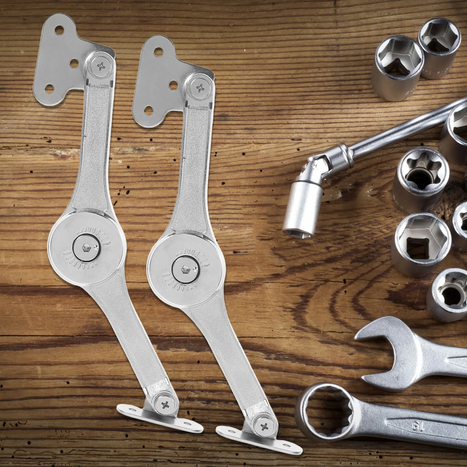 

2pcs Zinc Hydraulic Hinges for Wardrobe Cabinet Door Soft Close Durable Lift Cabinet Door Hinges Support Furniture Hardware