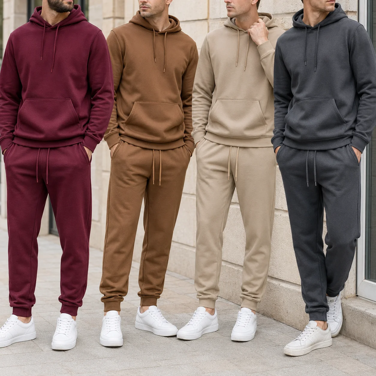 Men's Tracksuit 2 Piece Set 9 Colors Autumn Winter Hoodie Jogger Pants Casual Streetwear Comfortable Sportswear Clothing Outfit