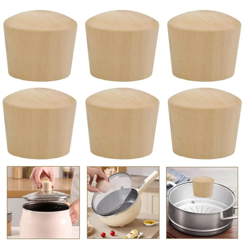 Wooden Pot Lid Handle Universal Insulated Kitchen Cookware Handgrip with Screw Washer Replacement Pans Lids Handgrip