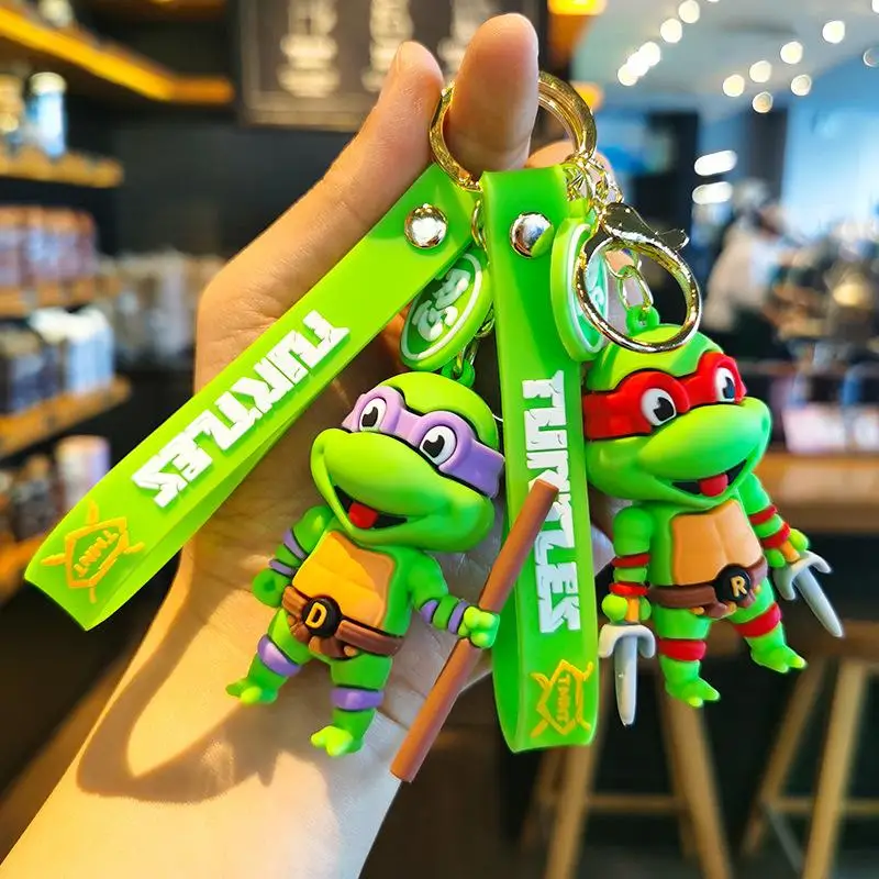 Anime Ninja Turtle Figure Keychain Teenage Mutant Ninja Turtles Raphael Donatello Doll Keyring Car Keyring Bag Pendant Boy Gift