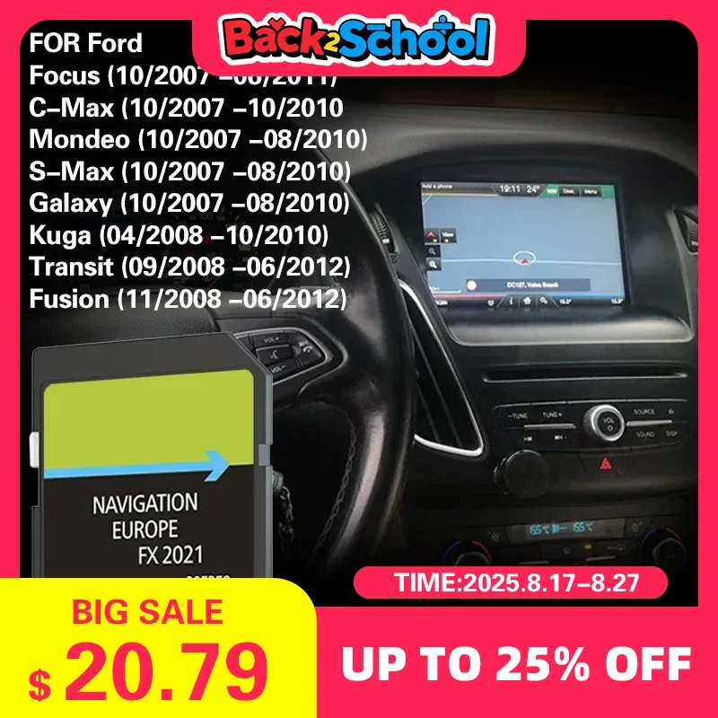 

FX 2021 Focus Max Europe Update Data for Ford Kuga Nav Sd Card Europe Map