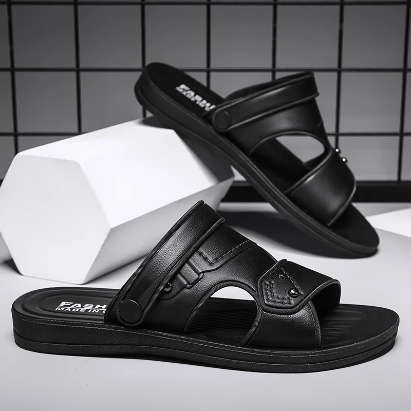 

Outdoor summer slides simple stylish look, sturdy sole, comfortable slippers for park, street and casual travel