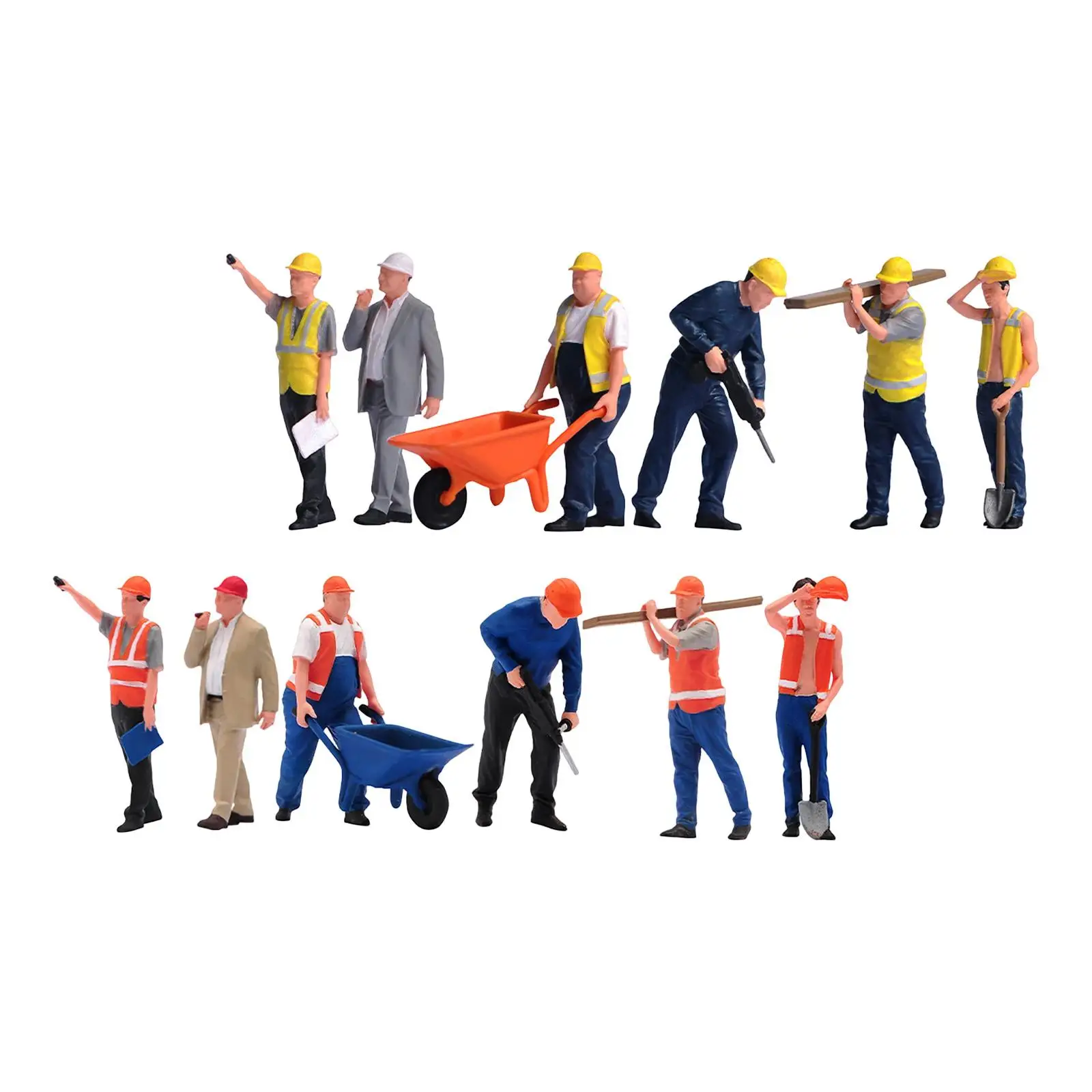 1/64 スケール ミニチュア フィギュア モデル、建設労働者、小さな人物フィギュア、ジオラマ フィギュア、ジオラマ用、ミニチュア シーン
