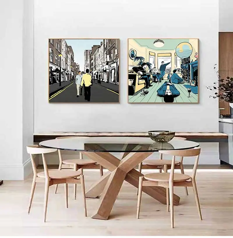 Oasis Absolutely Possible Album Poster Print Square Manchester Canvas Painting Wall Art Picture Music Lover Home Decor Frameless